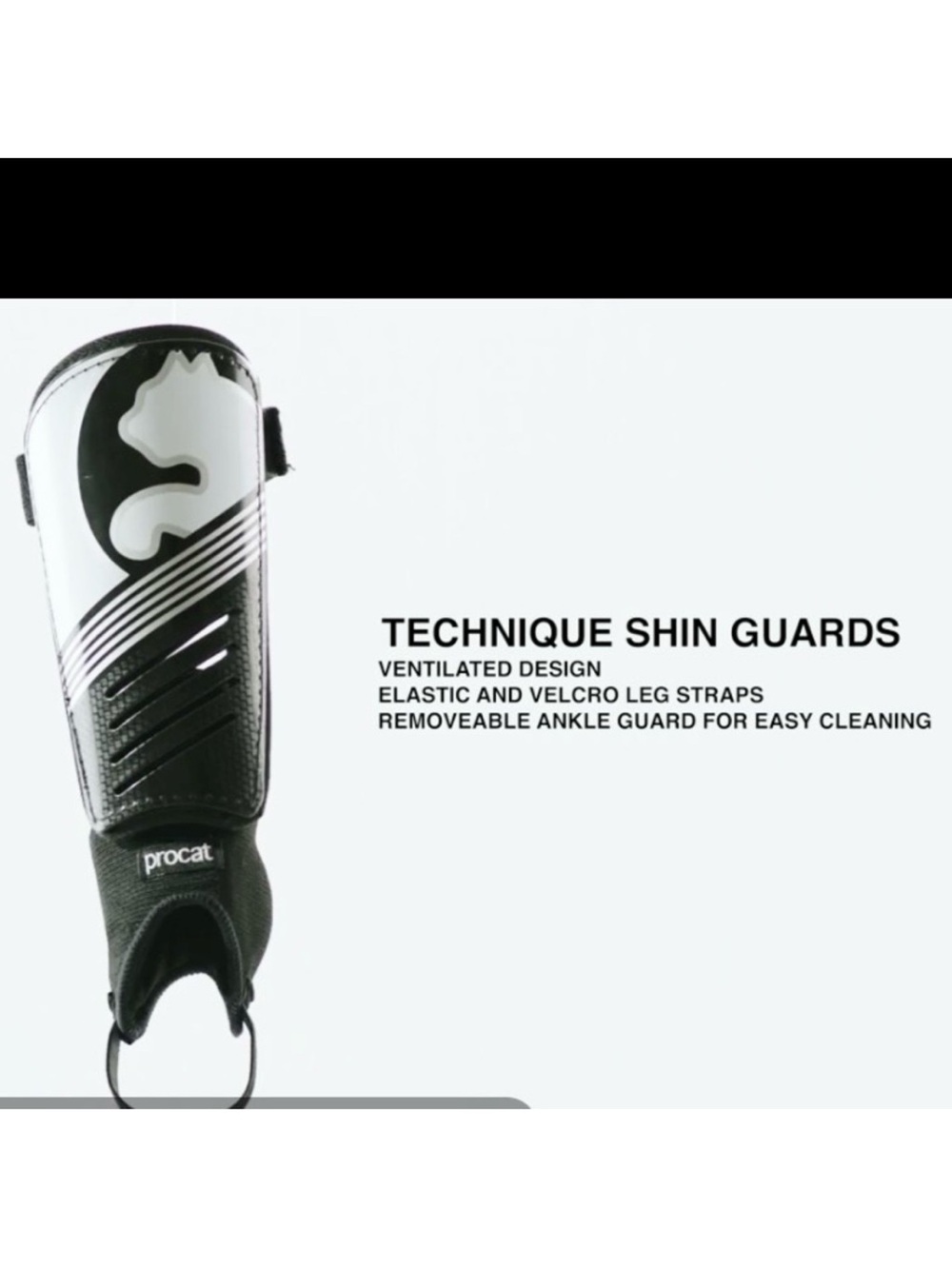 🆕- Puma Procat Black and White Shin Guards. Size: Adult Large